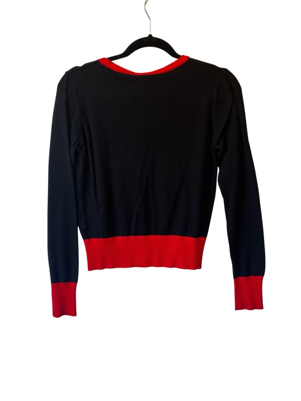 Voodoo Vixen rockabilly cardigan sweater XL Black red Bird applique Womens Pinup - Picture 2 of 8